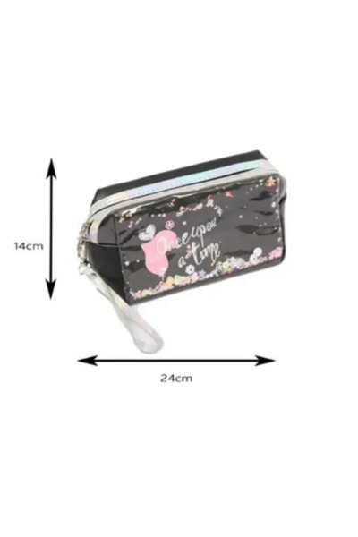 OEM Νεσεσέρ για οργάνωση καλλυντικών 14x24 εκ. 96720 μαύρο σε γκρι χρώμα