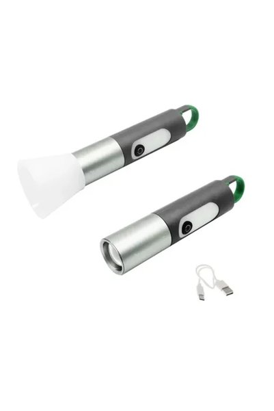 OEM Επαναφορτιζόμενος Διπλός Φακός LED Ψυχρό Λευκό 750LM με 4 Λειτουργίες Φωτ...