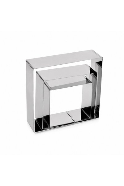KMT Set of square pastry molds, stainless steel, 3 pieces, 4x6, 4x8, 4x10 cm,...