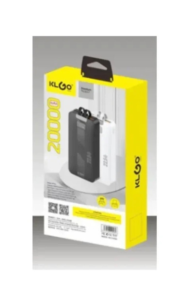 OEM KLGO KP-29 Power Bank γρήγορης φόρτισης 20000mAh σε λευκό χρώμα