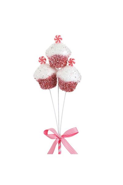 ANTBRO Ornament Brad de Crăciun Stick Candy cu Brioșe Cupcake și Beteală Roz ...