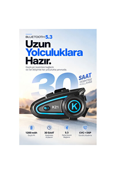Skygo Su Geçirmez Motosiklet Kask Bluetooth Kulaklık K21S