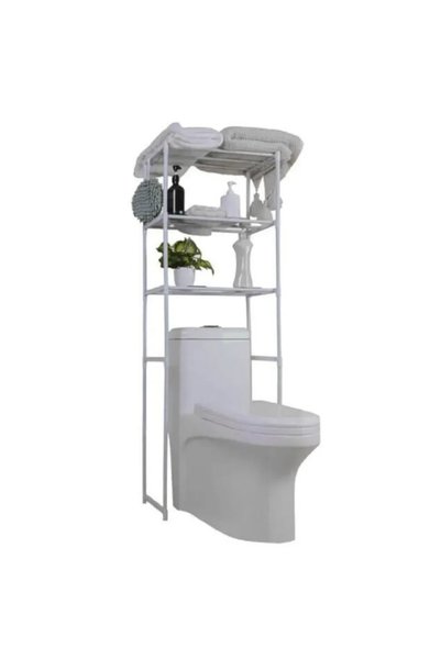 OEM Πλαστική ραφιέρα μπάνιου με 3 ράφια 55x25x150 εκ. σε λευκό χρώμα