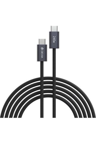Devia USB 2.0 USB C σε USB C PD 240W 2μ Extreme Black Καλώδιο Σύνδεσης - (EC652)