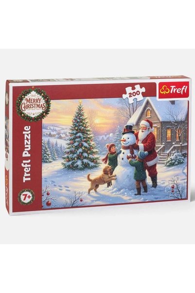 Trefl Puzzle Moș Crăciun Construiește un Om de Zăpadă (200 de piese) -