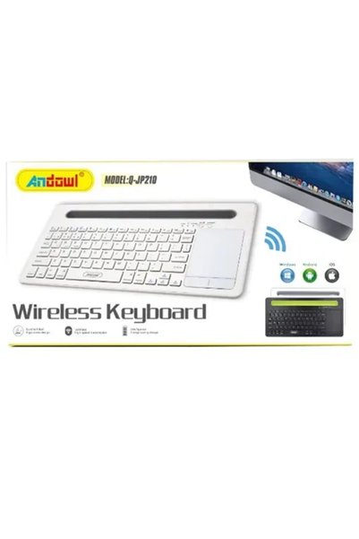 Andowl Ασύρματο πληκτρολόγιο με touchpad αγγλικό US Q-JP210 σε λευκό χρώμα