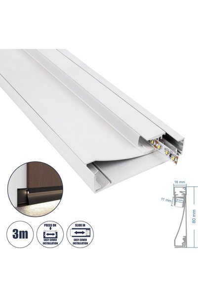 GloboStar® GloboStar Προφίλ Αλουμινίου για Σοβατεπί - Βάση & Ψύκτρα για Ταινί...
