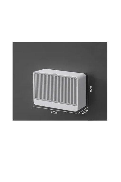 OEM Επιτοίχια σαπουνοθήκη μπάνιου 12×4.5x10 εκ. 94878 σε γκρι χρώμα