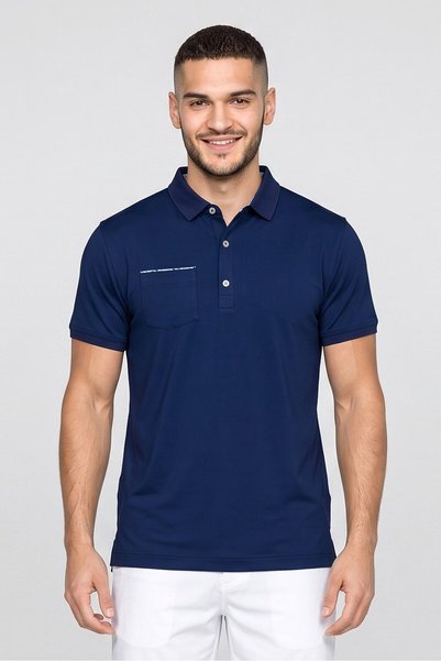FootJoy Men Sportswear Fit Short Sleeve Golf Polo Shirt, Dark Blue