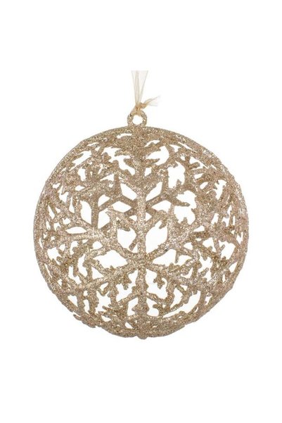 ANTBRO Ornament Brad de Crăciun Glob Perforat Șampaniu cu Glitter Ø14cm, ANTBRO®