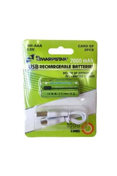 OEM Επαναφορτιζόμενες μπαταρίες AAA Li-ion 2000mAh 1.5V 2 τεμάχια SharpStar