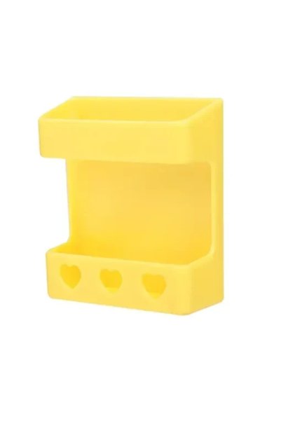 OEM Επιτοίχιο ράφι οργάνωσης μπάνιου 8x4x10 εκ. 94911 σε κίτρινο χρώμα