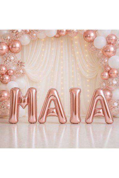 OEM Set Baloane din Folie cu Numele MAIA, Litere de 40 cm, Rose Gold, Decor p...