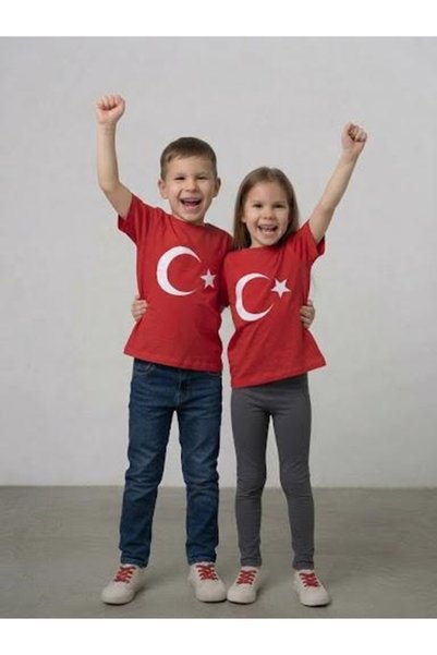 EFLİNS تي شيرت أبيض بأكمام قصيرة مزين بنقش القمر والنجمة لعيد 29 أكتوبر