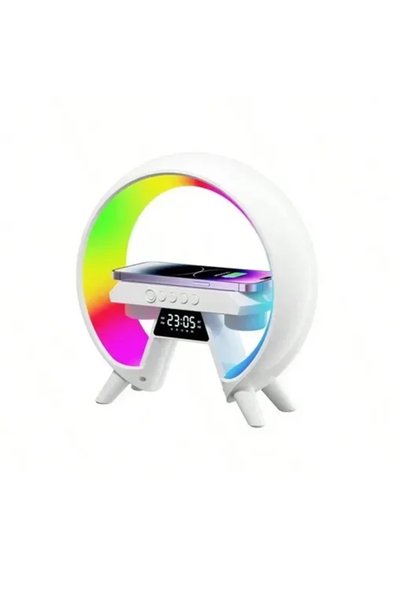 OEM Φορητό ασύρματο ηχείο RGB 2 σε 1 με ασύρματη φόρτιση και ρολόι 15W XM-X63...