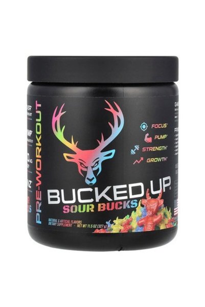 BUCKED UP 1 X Bucked Up, Pre-Workout, Sour Bucks, Sour Gummy Candy, 11.5 oz (...