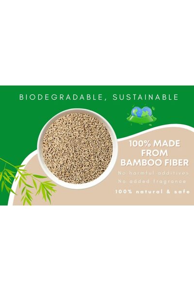 Happy Plant-Based Bamboo Fiber Cat Litter, Green &amp; Eco Friendly, Flushabl...