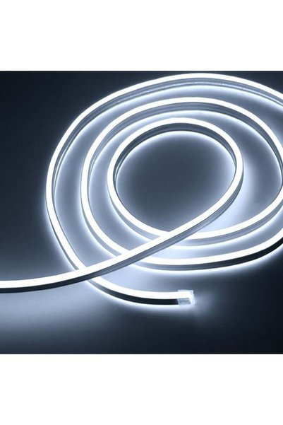 SHOPIENS Furtun Luminos Neon 120 LED Pe Metru Alb Rece Lumina Fixa Doua Fete ...