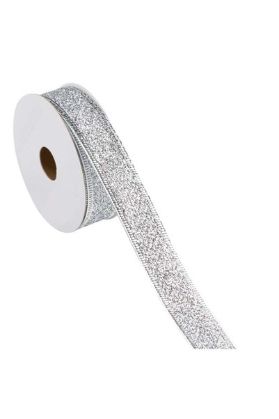 ANTBRO Panglică pentru Brad de Crăciun Argintie cu Glitter 5m x 22mm, ANTBRO®