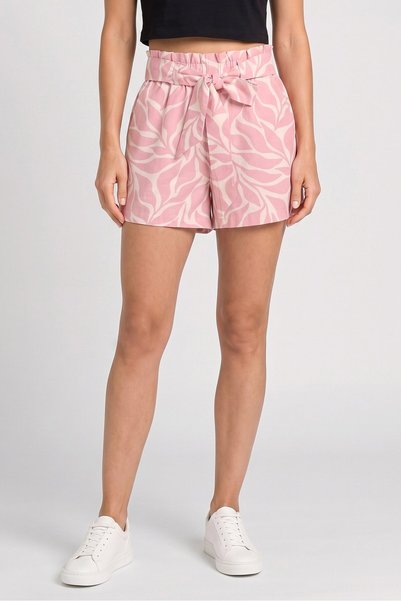 Sinsay Women Allover Print Tie Belted Basic Short, Multicolor