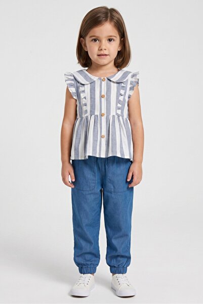 Penelope Mack Toddlers Girl 2 Pieces Stripe Top And Pants Set, Multicolor