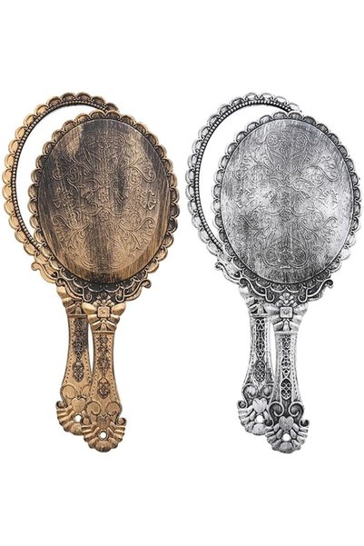 GENERAL BAOZOON Vintage Hand Mirror with Handle - Cute Cosmetic Handheld Mirr...