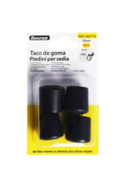 OEM Τάπες επίπλων σιλικόνης 4 τεμάχια 16mm μαύρες Bossram 655776