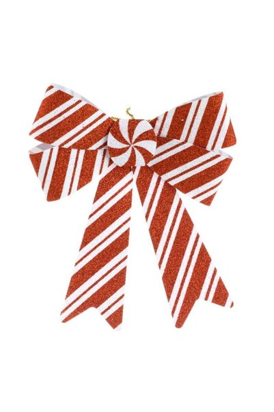 ANTBRO Fundă Decorativă de Crăciun Candy Roșu și Alb cu Glitter 25cm, pentru ...
