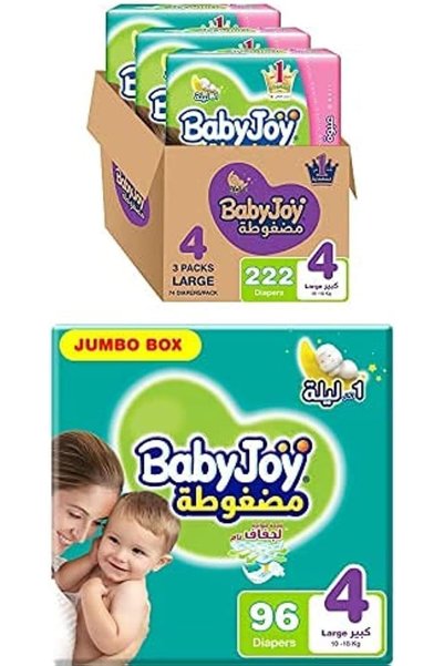 BabyJoy وسادة ألماسية مضغوطة، مقاس 4، 414 حفاضة (صندوق كبير واحد + صندوق جامب...