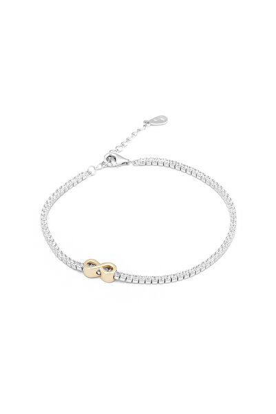 Sonis Silver Brățară tip Tennis din argint 925 rodiat, element central rodiat...