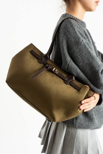 Neli Elegant Women's Suede Buckle Detailed Bag