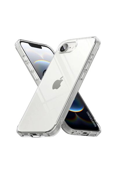 HANPORIUM غطاء سيليكون شفاف متوافق مع Apple iPhone 16 - غطاء صلب نحيف مقاوم ل...