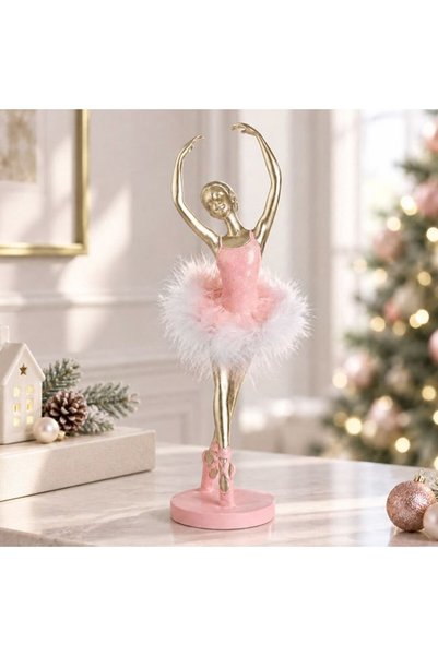 SHOPIENS Decoratiune de Craciun Balerina cu Pene Roz 24 cm Shopiens®