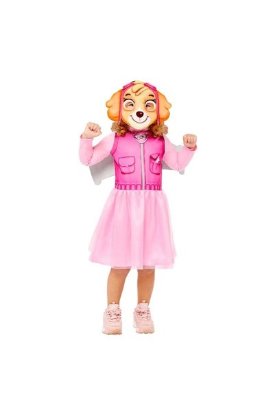 Generic Στολή PAW Patrol Skye με ροζ φόρεμα, φτερά και μάσκα προσώπου, για ηλ...