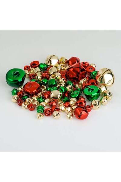 SHOPIENS Set Clopotei Craciun Metalici Auriu Rosu Verde Diferite Marimi Shopi...