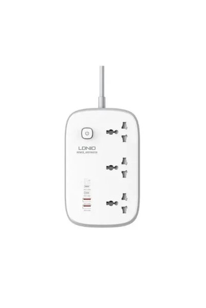 OEM Πολύπριζο 3 θέσεων με 4 θέσεις USB και καλώδιο 2m - λευκό Ldnio SC3416