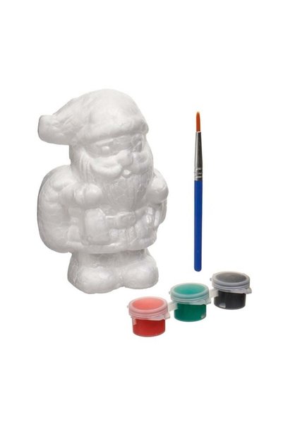 SHOPIENS Set Creativ Craciun Figurina 3D Spuma Mos Craciun 3 Vopsele Pensula ...
