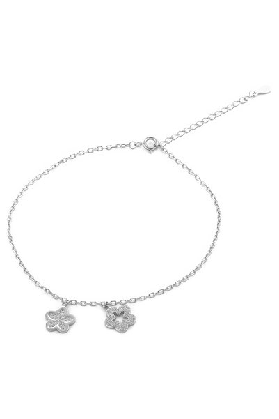 Sonis Silver Brățară pentru gleznă, din argint 925 rodiat cu cubic zirconia, ...