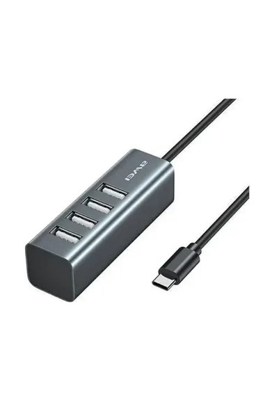 AWEI Αντάπτορας USB 2.0 Hub με 4 θύρες Type-C CL-122T σε ασημί χρώμα