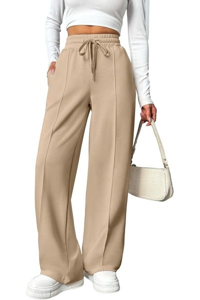 GENERAL PINSPARK Wide Leg Sweatpants Women Fall High Waisted Baggy Sweat Pant