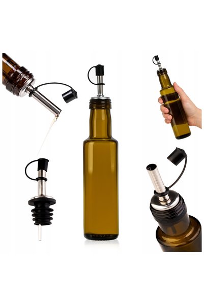 SuperButelki Sticlă Dorica, 250 ml, Oliv, Protecție UV, Picurător Metalic, Pe...