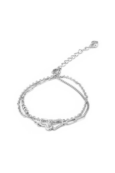Sonis Silver Brățară din argint 925 rodiat cu cubic zirconia, transparentă