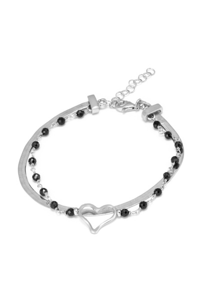 Sonis Silver Brățară din argint 925 rodiat cu onix fațetat, onix