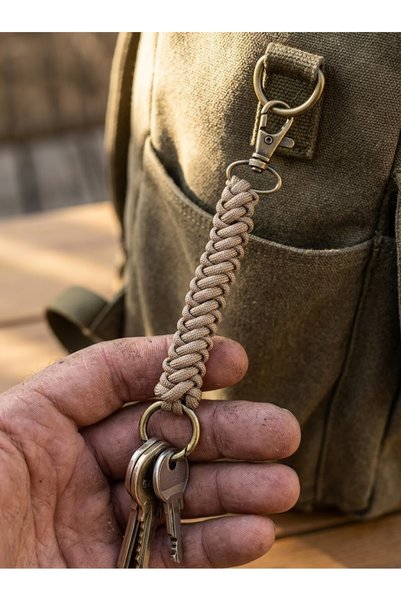PARACORD Kampruhu Taktik Anahtarlık – Pirinç Klipsli Çift Renk Örgü Kamp ve Ç...