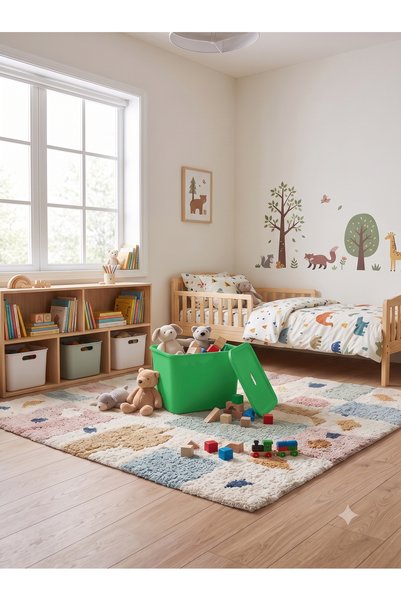 decosense Green Lid Ultra Large 24 Liter 40X30X30 cm Polypropylene Plastic Organizer - Toy Box and Storage Basket