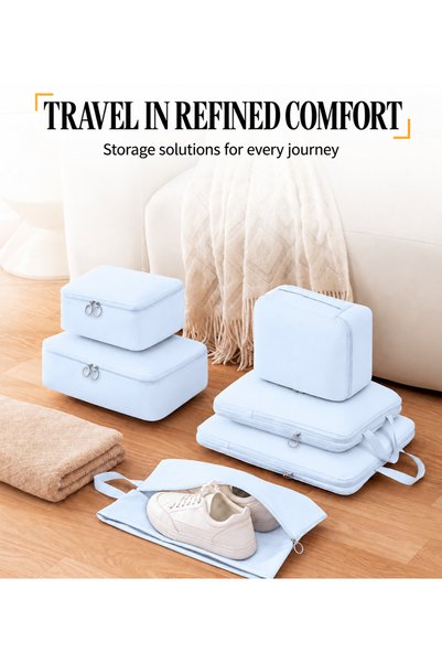 NO BRAND Travel Compression Memory Cloth 6-piece Storage Bag suit Luggage Por...