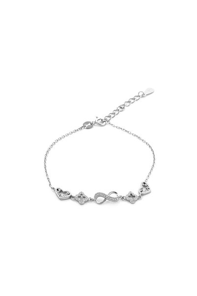 Sonis Silver Brățară din argint 925 rodiat cu cubic zirconia, transparentă