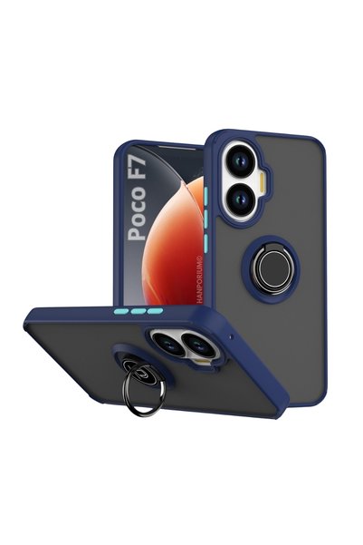 HANPORIUM Poco F7 Compatible Case with Ring Stand Extra Impact Protection Har...