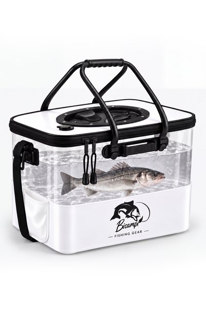 Bicampi Outdoor Bicampi LIVAR 35 – 19 Litre Şeffaf Katlanabilir Balıkçı Kovas...