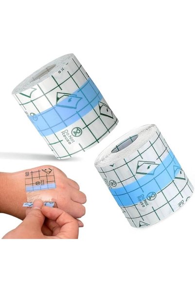 Aissiora Transparent Stretch Adhesive Bandage, Waterproof Wound Bandages, Tat...